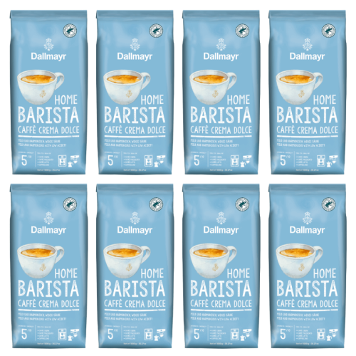 8x Dallmayr Home Barista Dolce 1kg ziarnista