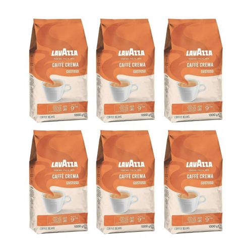 6x Lavazza Caffe Crema Gustoso 1kg ziarnista
