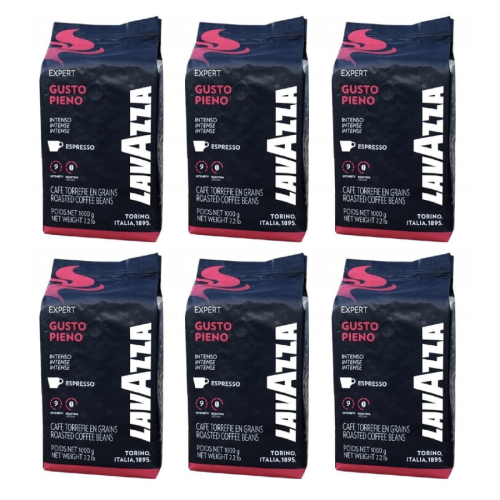 6x Lavazza Expert Gusto Pieno 1kg ziarnista