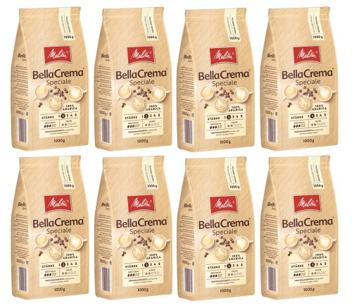 8x Melitta BellaCrema Speciale 1 kg ziarnista