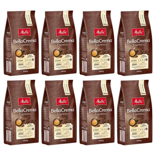 8x Melitta BellaCrema Espresso 1kg ziarnista