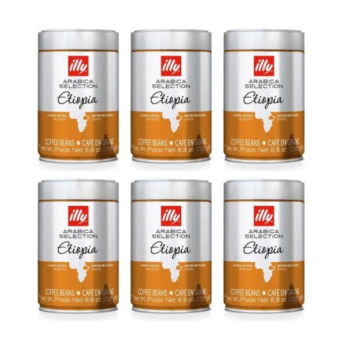 6x Illy MonoArabica Etiopia 250g ziarnista (puszka)