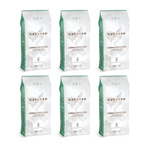 6x Carraro Crema Espresso 1 kg whole bean