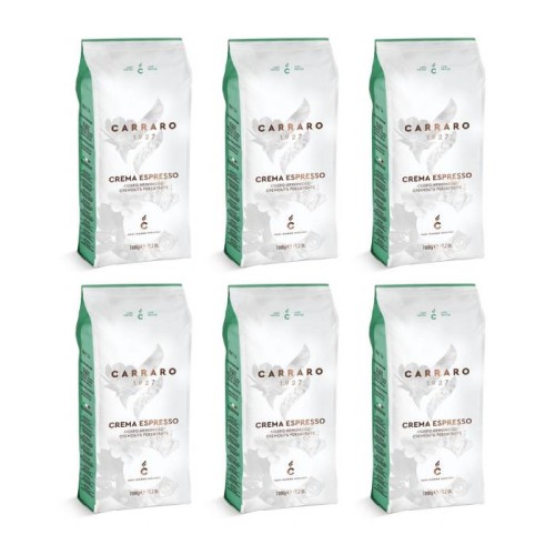 6x Carraro Crema Espresso 1 kg ziarnista