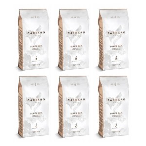 6x Carraro Super Bar 1 kg whole bean 
